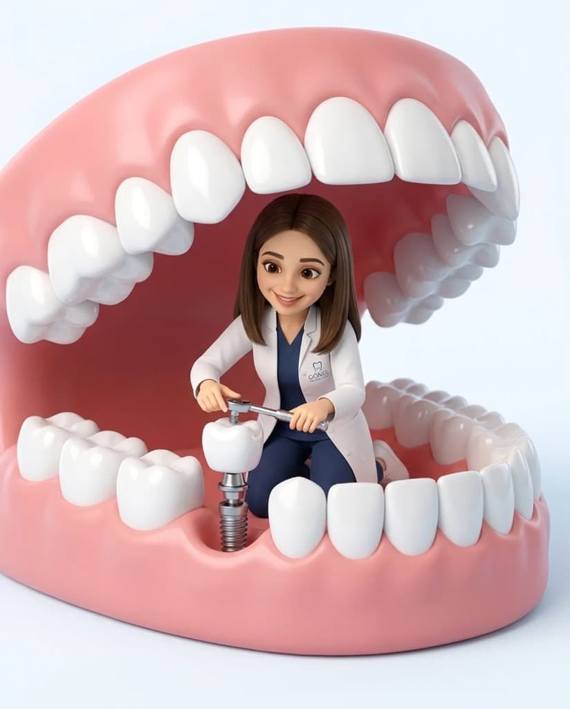 Gönül Hoca implant vidasını sıkarken